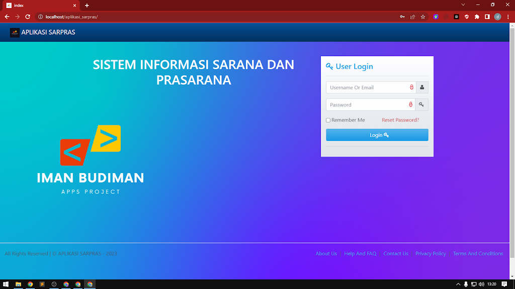 Aplikasi Sarana Prasarana Sekolah Berbasis Web Simpel