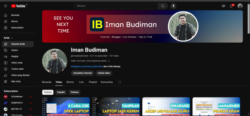 Cara memutar video di youtube secara berulang